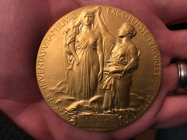 So that's what the other side of a Nobel medal looks like.
